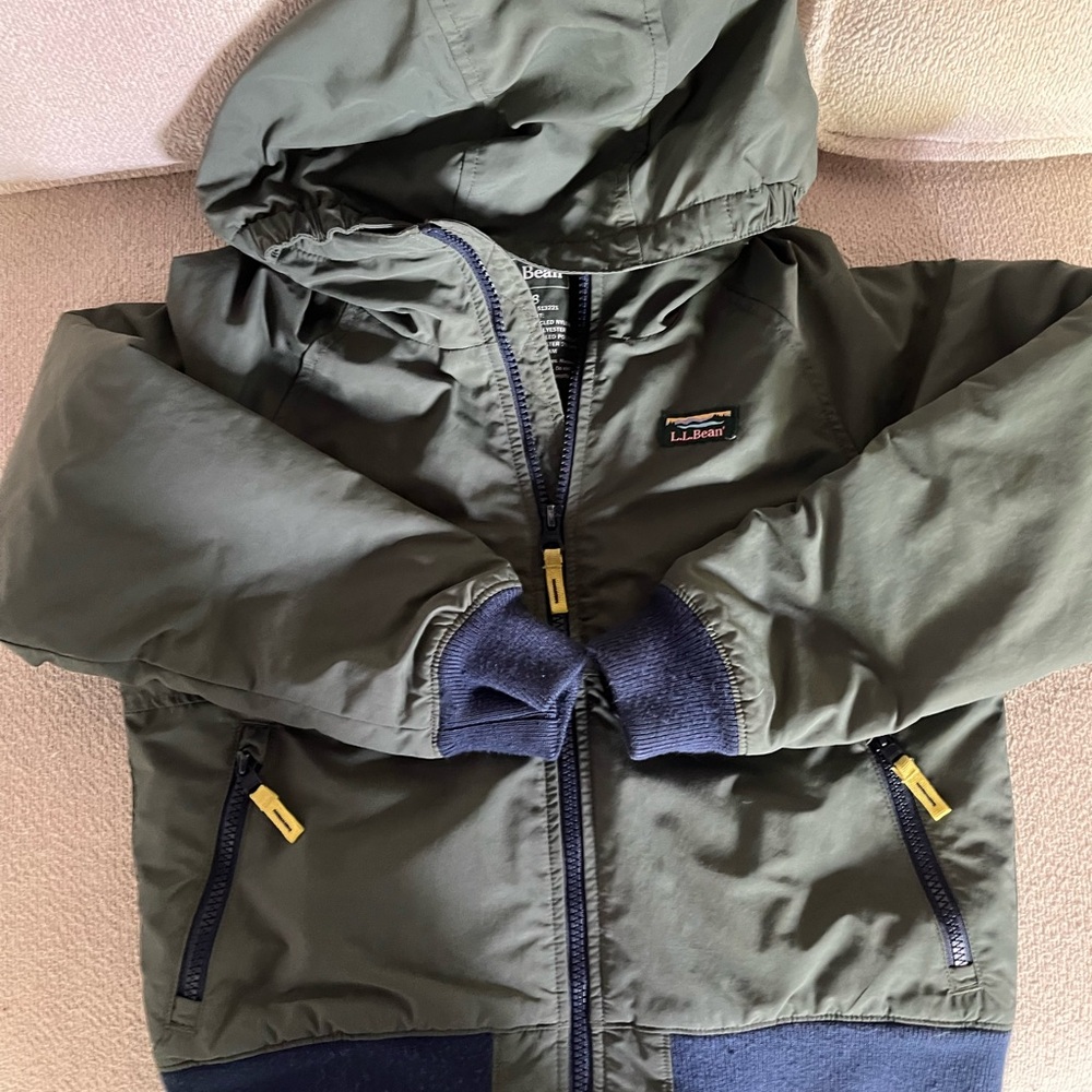 L.L. Bean Kids Green Jacket with Navy Accents